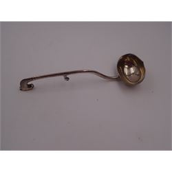 Scandinavian silver ladle, the handle with horse head finial and hammered finish, stamped 830s with makers mark, possibly for I Rorvig, Denmark, L18.5cm