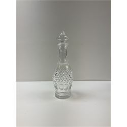 Orrefors glass decanter, singed to base, together with two Waterford cut crystal decanters, tallest H34cm