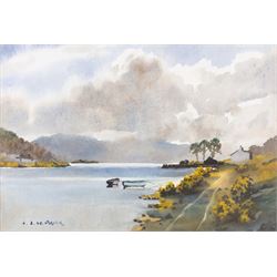 Ebenezer John Woods (Jack) Prior (British 1914-1988): 'The Estuary Near Arnside' and 'Flowerdale Bay -Gairloch Wester Ross', two watercolours signed, titled verso 18.5cm x 27.5cm; together with a signed print (3)