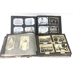  Ardath Photocards - sixty-five northern football teams together with others of cricket, racing, tennis and speedway interest etc, together with Jerusalem olive wood album well stocked with photographs and postcards of Egypt, Tobruc, Palestine, military interest etc (2)  