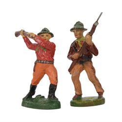 Elastolin cowboys, one mounted and five foot figures H7cm