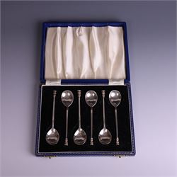 Set of six mid 20th century silver seal top teaspoons, hallmarked William Suckling Ltd, Lo...