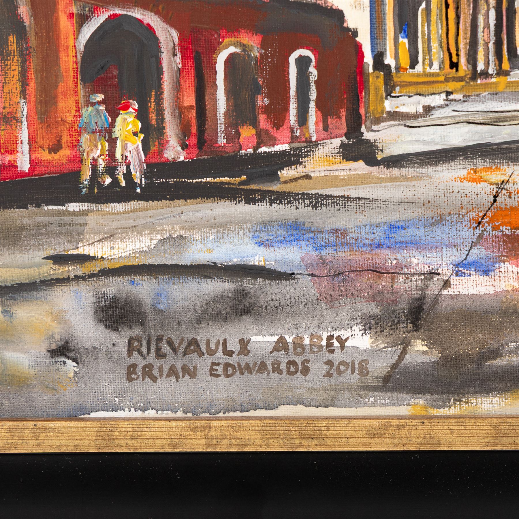 Brian Edwards (British 1944-): 'Rievaulx Abbey 2', mixed media on canvas signed and dated 2018, titled verso 40cm x 49.5cm
Notes: Dr Brian Edwards is Emeritus Professor of Architecture at ECA Edinburgh University. He is the author of the book ‘Understanding Architecture through Drawing’, has exhibited at the Edinburgh Festival, the RSA and architecture section of the RA Summer Exhibition. As a retired architect, his paintings explore the interface between art and architecture
