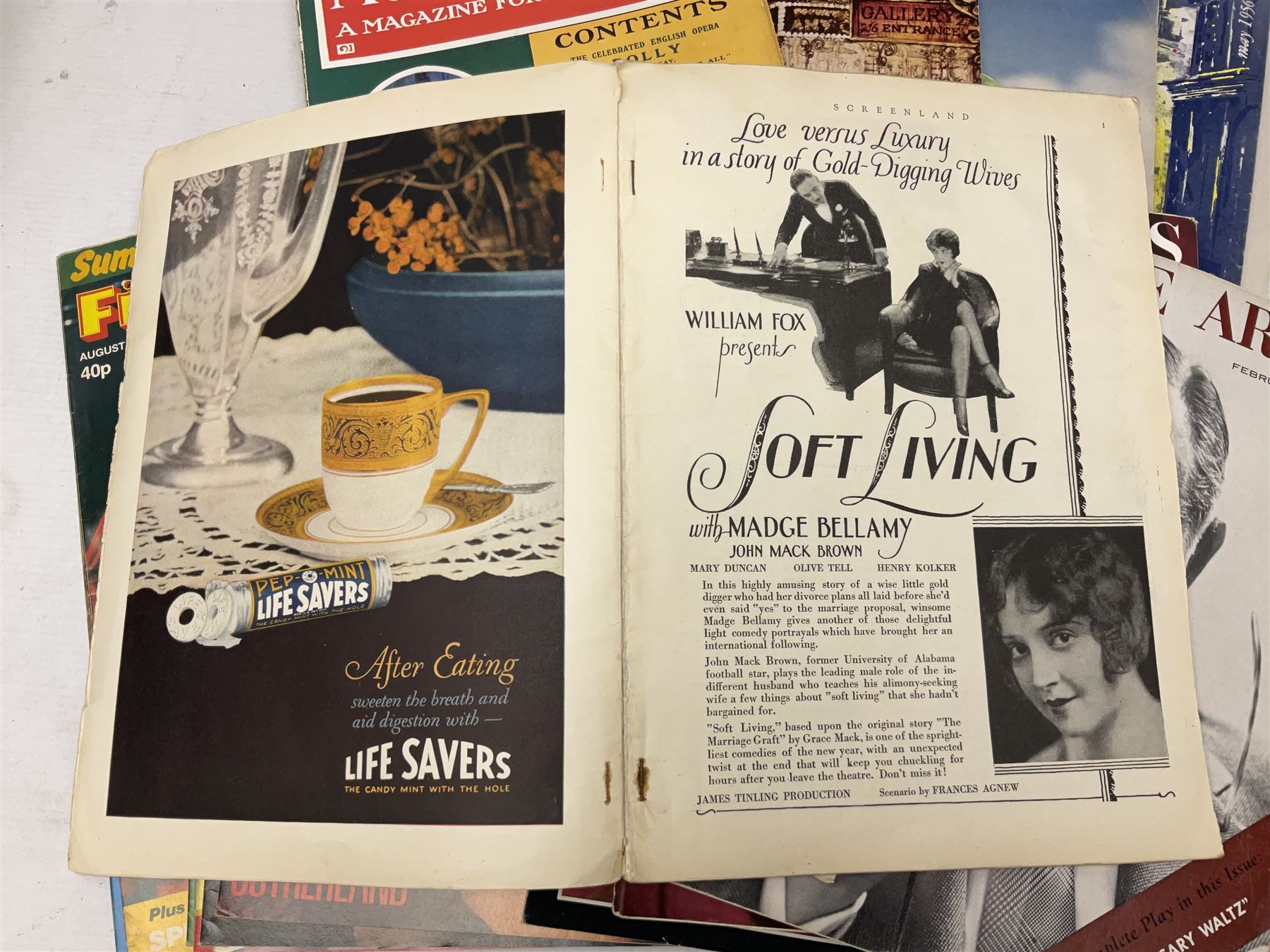 Miscellaneous ephemera including large quantity of theatre programmes c1936-2000s, some bearing signatures; 1930s/40s sheet music; film magazines including Screenland 1928, Theatre Arts 1950s, Film Review 1980s/90s etc