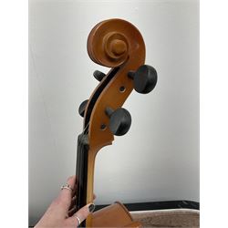 Cello by Andreas Zellar of Romania for Stentor Music Co. Ltd. with 75.5cm two-piece maple back and ribs and spruce top, bears label, L122cm overall, in hard carrying case with bow