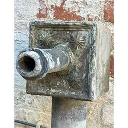 19th century lead water pump decorated with paterae, complete with wrought iron handle. H91cm.  - COLLECTION BY APPOINTMENT FROM: The White House, Thirsk Road, Easingwold, York, YO61 3NF - CALL 01723 507111 TO ARRANGE