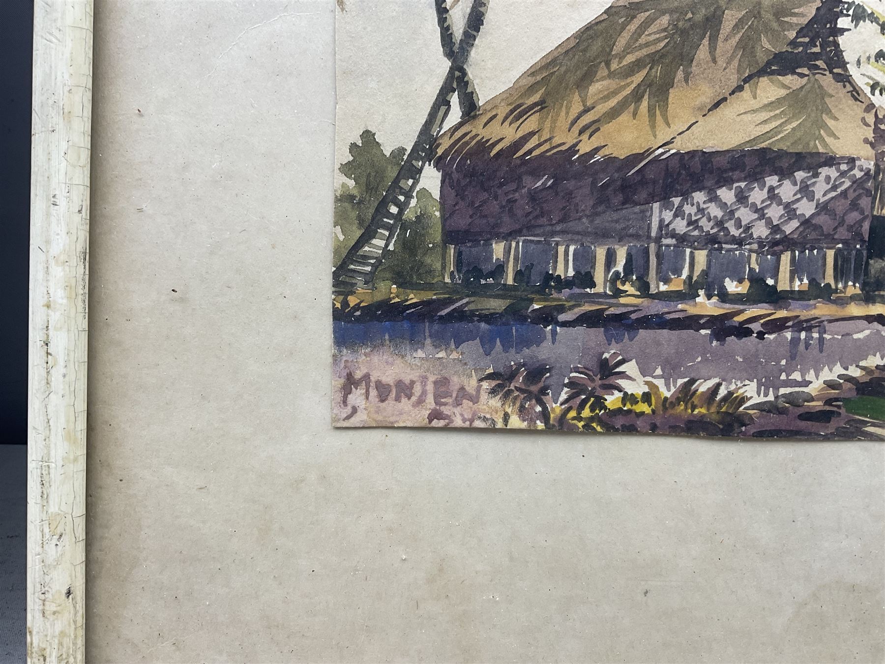 Yong Mun Sen (Malaysian 1896-1962): Coastal and Landscape Scenes with Houses, pair watercolours signed and indistinctly dated, 18.5cm x 27cm (2)