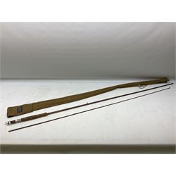 'The Scottie' 9ft 6inch split cane two piece fly fishing rod, housed in a Farlow's London rod bag