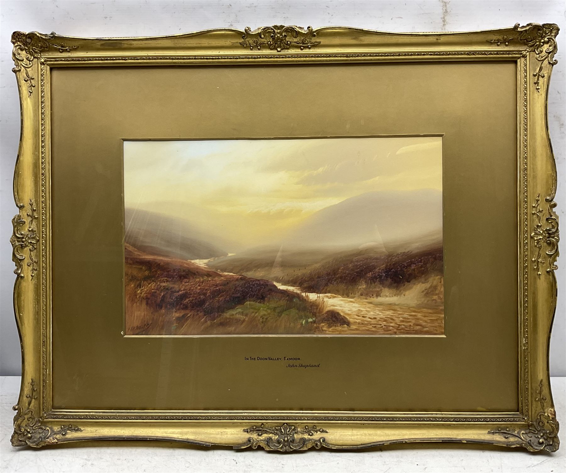 John Shapland (British 1865-1929): 'In the Doon Valley - Exmoor', watercolour signed and titled on mount 28cm x 46cm 