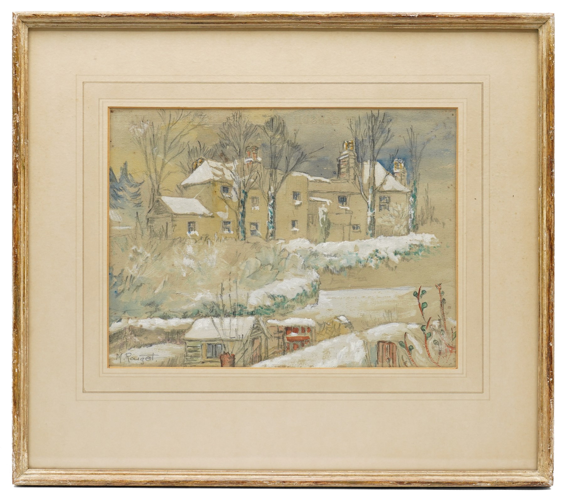 Marie Rouget (Guernsey 20th Century): The Hermitage, watercolour and pencil signed, titled verso 22cm x 30cm
Provenance: exh. Société des Artistes Français - Salon 1966, label and stamp verso