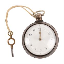 Silver open faced pocket watch by Joseph Marshall, together with a silver Army football medal