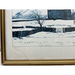 Peter Brook (Northern British 1927-2009): 'Hannah Hauxwell with her Young Dog' and 'Hannah Hauxwell Waving Goodbye', two limited edition prints signed and numbered in pencil max 34cm x 57cm (2)