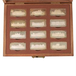 The Birmingham Mint 'Royal Palaces' set of twelve silver ingots, cased with certificate