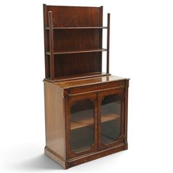 Late 19th century Gothic Inspired secretaire-chiffonier, the raised superstructure with tw...
