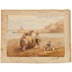 Edward C Booth (British 1821-post 1893): 'The Harbour Buoy - Whitby', watercolour signed titled and dated 1893, 18cm x 25cm (unframed)
