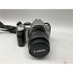 Canon EOS 300D Digital SLR in silver, with Canon 'Zoom Lens EF-S18-55mm 1:3.5-5.6', with soft shell bag and instruction manual