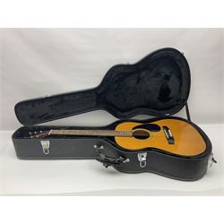 Harmony Model H6360 acoustic guitar in mahogany with spruce top, L103cm overall; and 1970s B&M (Barnes & Mullins) Concert Grande acoustic guitar, L101.5cm overall; each in hard carrying case (2)