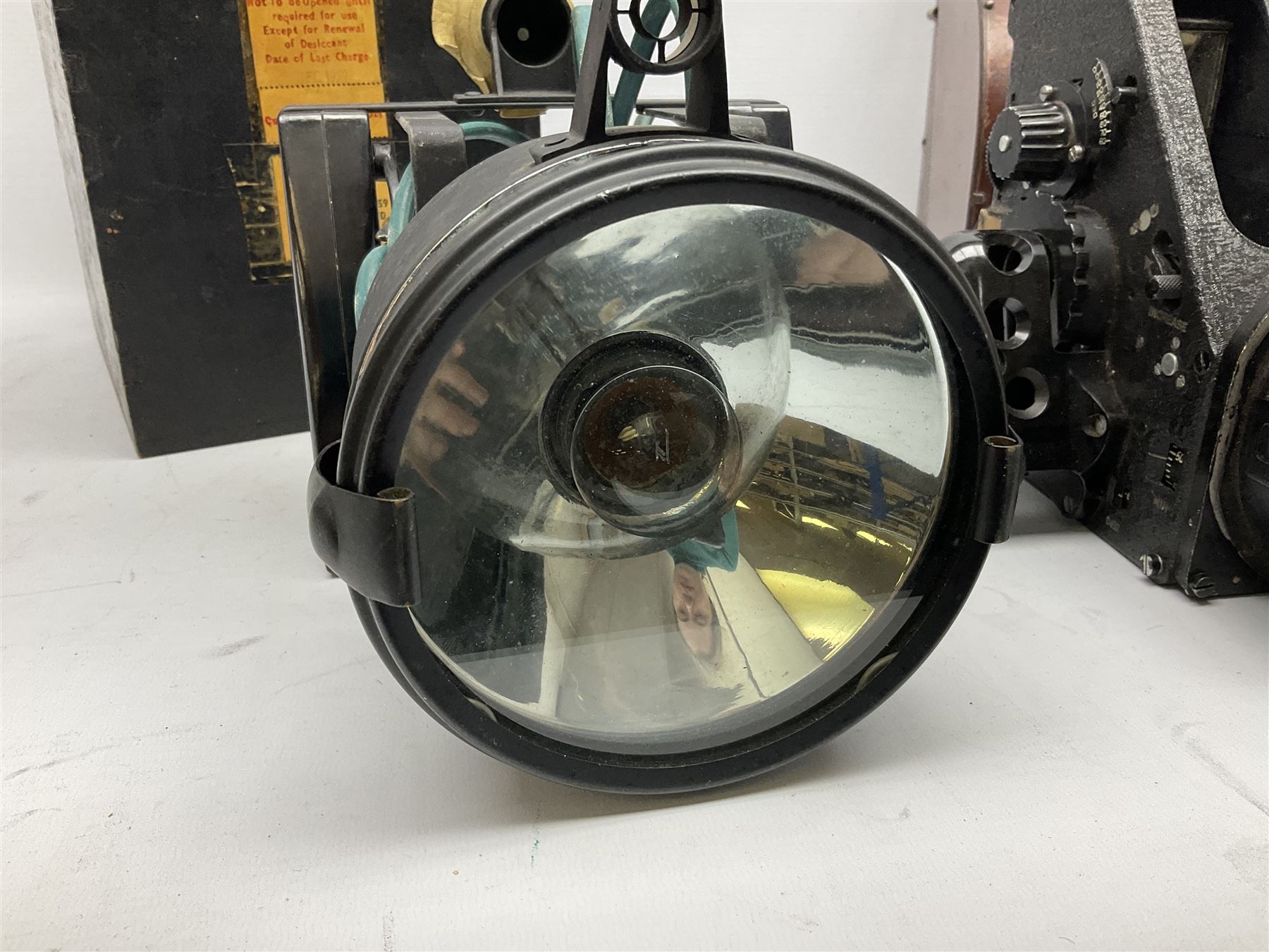 WW2 Air Ministry Bubble Sextant Mk. IXA 6B/218 No.561/44 in original box; and Air Ministry Lamp Signalling Type 