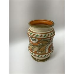 Crown Ducal vase decorated in 'Tudor Rose' pattern by Charlotte Rhead, H17cm