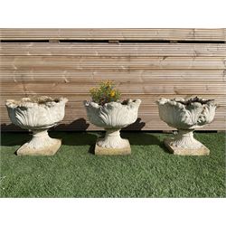 Set of three composite stone planters - THIS LOT IS TO BE COLLECTED BY APPOINTMENT FROM DUGGLEBY STORAGE, GREAT HILL, EASTFIELD, SCARBOROUGH, YO11 3TX