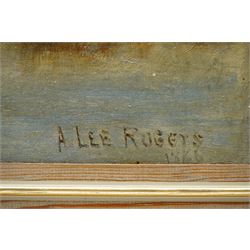 Arthur Lee Rogers (British fl. 1871-1894): Canadian River Landscape, oil on canvas signed and dated 1886, 34cm x 52cm
Notes: Rogers was born in Liverpool. His work was exhibited in and depicted Canada frequently, where he is recorded to have lived for a period of time.