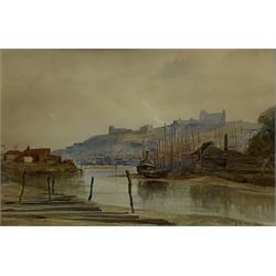 Albert George Stevens (Staithes Group 1863-1925): Whitehall and Upper Harbour Whitby, watercolour signed 28cm x 42cm 