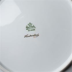 Set of thirteen Rosenthal hand-painted fruit decorated cabinet plates, within floral gilt borders, printed marks to base 