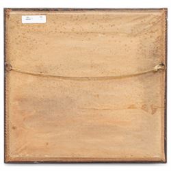 Early Victorian needlework sampler inscribed 'Hannah Maria Smith. Her Work, Aged 9 Years 1838' with alphabet, numerals, verse, trees etc 31cm x 33cm