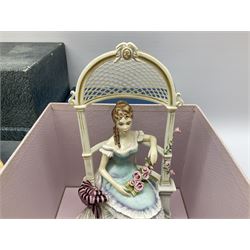 Two Royal Worcester limited edition figures, from the Victorian figures series, comprising Rebecca edition 233 of 500 and Charlotte and Jane edition 9 of 500, both with original box and certificate 