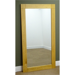 Light oak rectangular wall mirror, W80cm, H150cm  