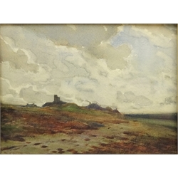  Moorland Landscape, watercolour signed by Hirst Walker (Staithes Group 1868-1957) and dated 14th March 1904 on the frame, 18cm x 24cm  