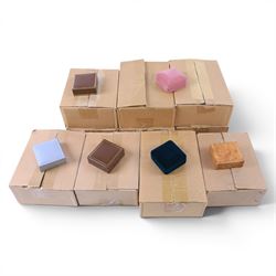 Collection of velvet and leatherette jewellery boxes in various colours