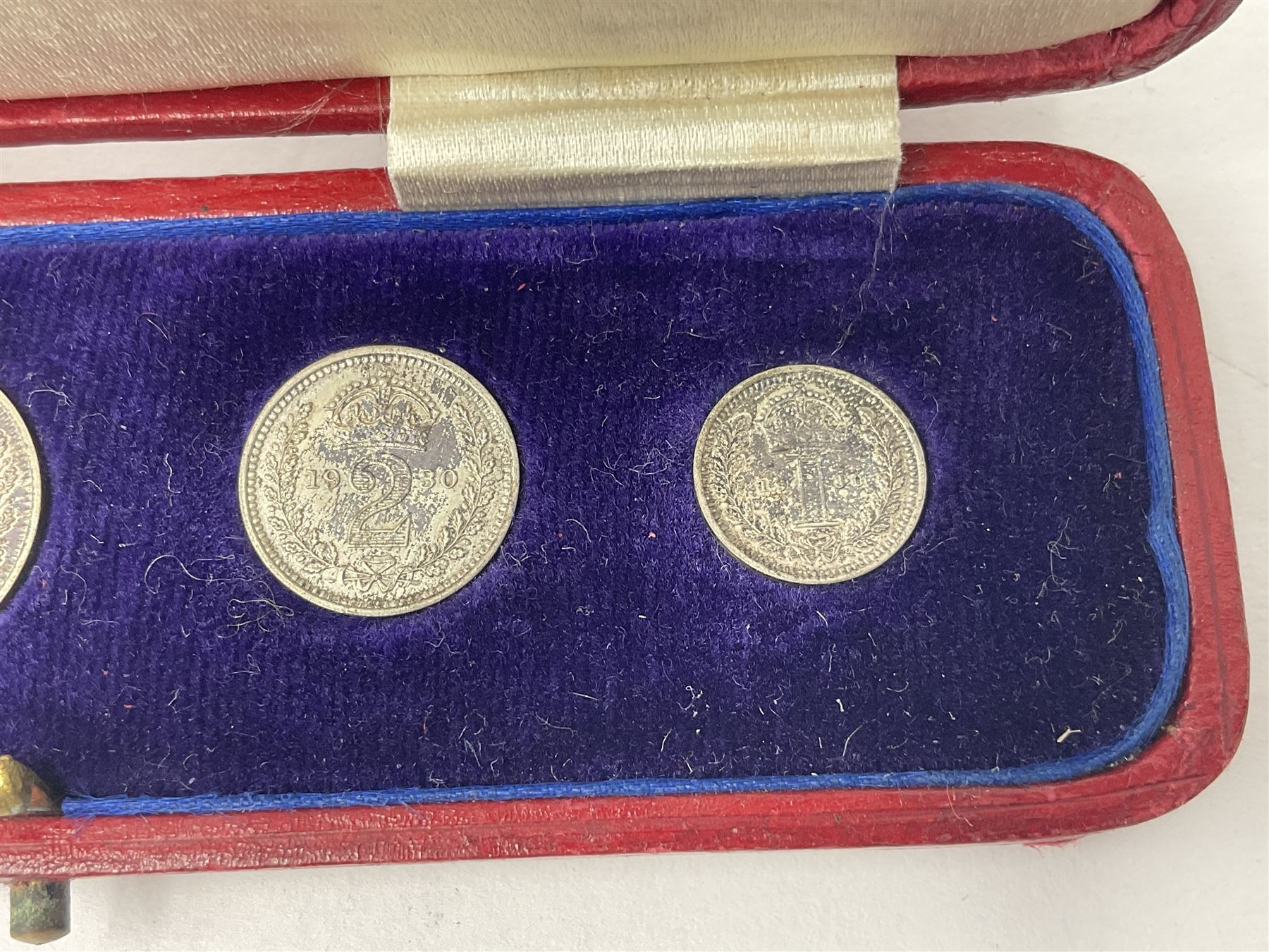 King George V 1930 maundy coin set, cased