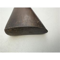 19th century single barrel percussion fire shotgun, muzzle loader, walnut stock with chequered grip and engraved steel fittings, the 84cm (33