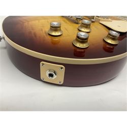 2021 USA Gibson Les Paul Standard guitar Model No LPS600B8NH1 with tobacco sunburst finish; serial no.216610246 L98cm; in Gibson fitted hard case with multitool, cloth, inspection certificate and other paperwork