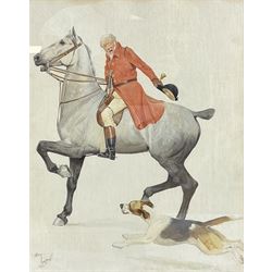 After Cecil Aldin (British 1870-1935): The Huntsman, chromolithograph pub. 1901