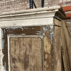 Victorian scumbled and painted pine cupboard, projecting cornice over two panelled doors with moulded slips, fitted with two shelves - THIS LOT IS TO BE COLLECTED BY APPOINTMENT FROM THE OLD BUFFER DEPOT, MELBOURNE PLACE, SOWERBY, THIRSK, YO7 1QY
