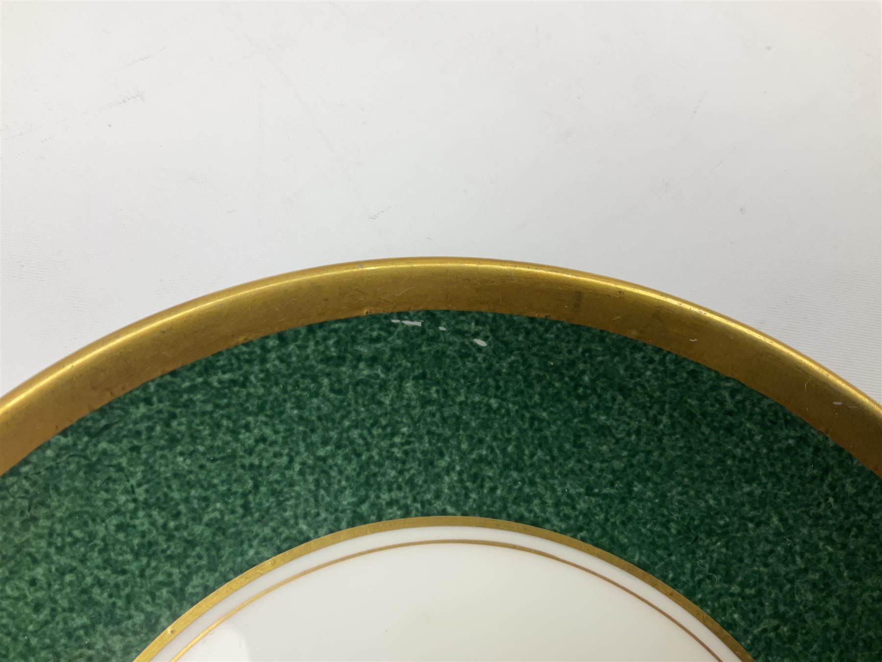 Coalport Athlone Green pattern tea wares, comprising coffee pot, seven coffee cans and saucers, milk jug, open sucrier, six tea cups and saucers, and six twin handled cups and saucers (42) 