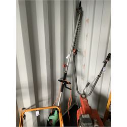 Florabest electric hedge trimmer, Qualcast lawnmower, Qualcast strimmer and Flymo trimmer (4) - THIS LOT IS TO BE COLLECTED BY APPOINTMENT FROM DUGGLEBY STORAGE, GREAT HILL, EASTFIELD, SCARBOROUGH, YO11 3TX