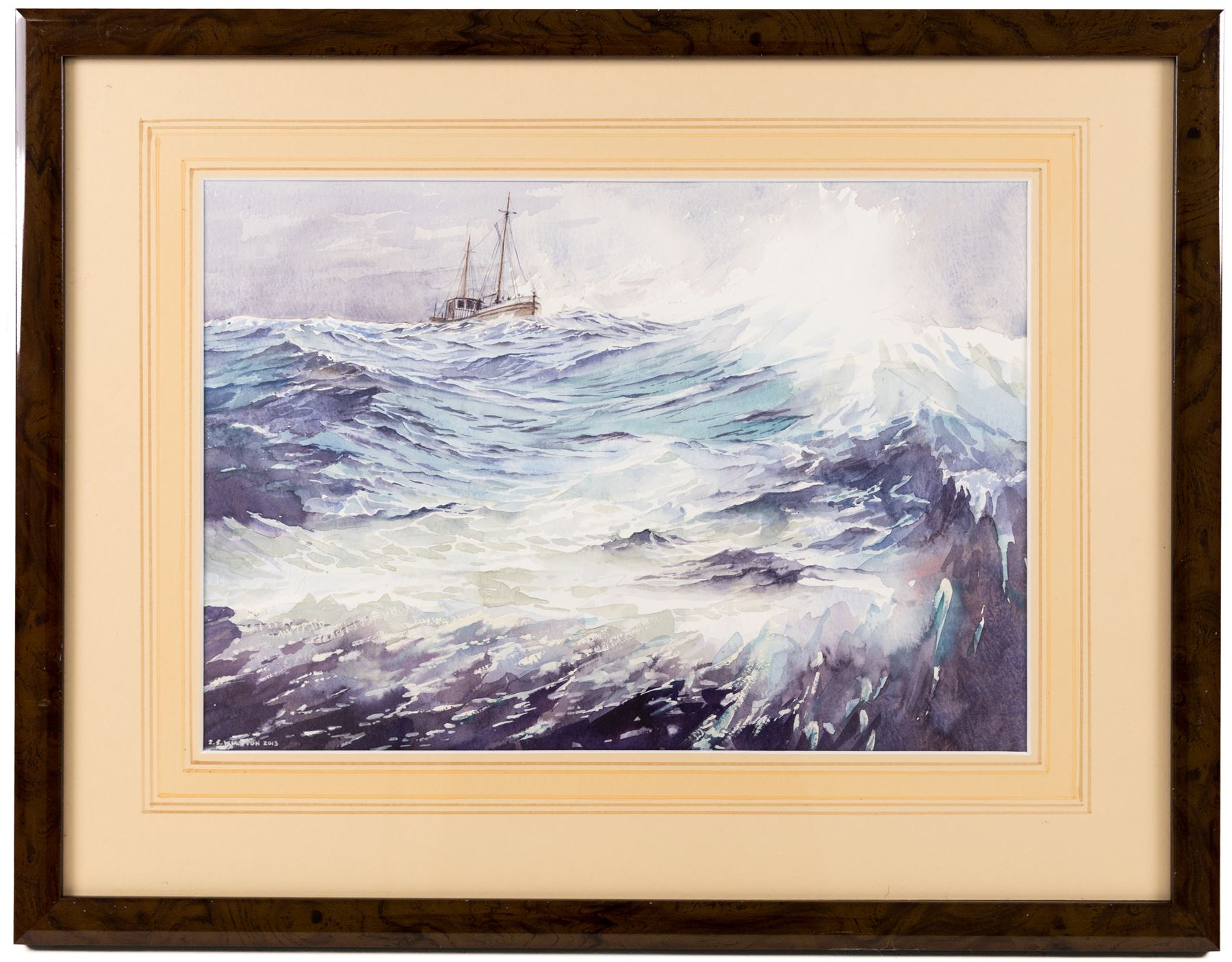 John Edwin Wigston (British 1939-): 'No 18 Dawn' 'No 19 Sunday Morning' 'No 20 Moonlight' and 'No 21 Storm', set of four watercolours signed and dated 2013, titled on label verso all 24cm x 35cm (4)