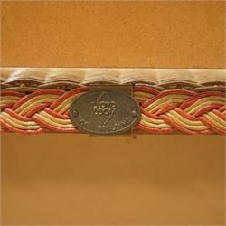 Lloyd Loom of Spalding - pair of mid 20th century bedside cabinets, each with raised gallery back, single drawer and undertier, woven paper weave construction on tubular supports