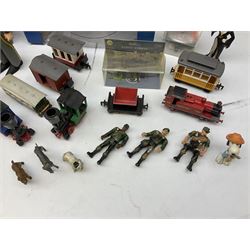 Blade Runners Series Extreme Indoor Rescue Helicopter; boxed with radio control; quantity of Lehmann Gnomy plastic model railway items; and other toys and figures etc