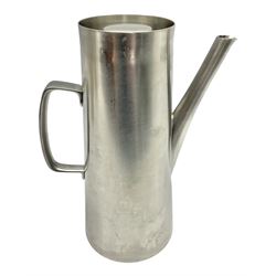 Robert Welch for Old Hall - A 1970s large stainless steel 'Avon' pattern coffee pot, H27cm