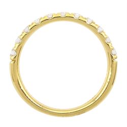 18ct gold round brilliant cut diamond half eternity ring, hallmarked, total diamond weight approx 0.45 carat