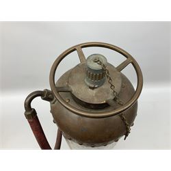 Large copper ‘Waterloo’ fire extinguisher by Read and Campbell Ltd and another Safex example 
