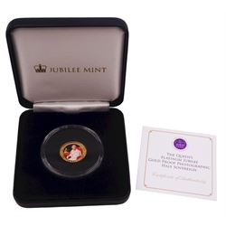Queen Elizabeth II Ascension Island 2022 gold proof photographic half sovereign, commemorating The Queen's Platinum Jubilee, cased with certificate
