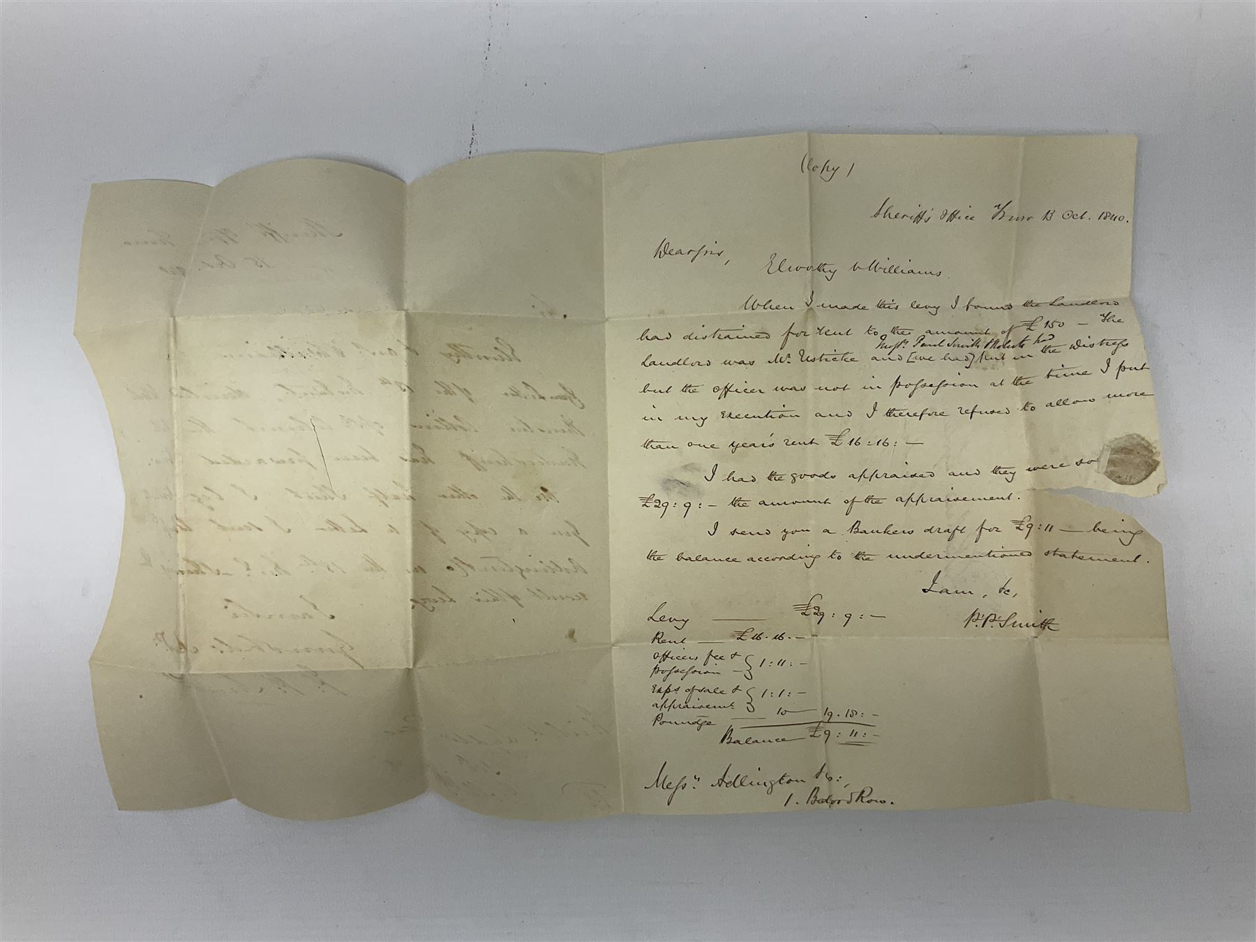 Queen Victoria penny black stamp on letter, red MX cancel