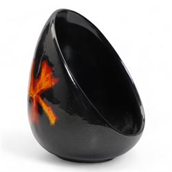 Poole Pottery Galaxy mantle clock, H23cm, together with two Galaxy pattern vases and a salt cellar (4)