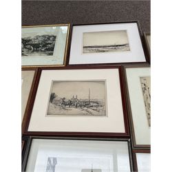 Collection of etchings, artists including Frank Short, Leonard Russell Squirrell, Malcolm Osbourne, Alfred Bentley, Samuel Chamberlain, Sidney Tushingham, Hedley Fitton, etc (16)