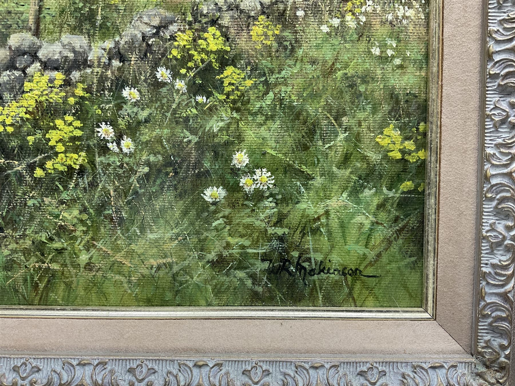  William R Makinson (British 20th Century): Stone Barn, oil on canvas signed 30cm x 24cm 